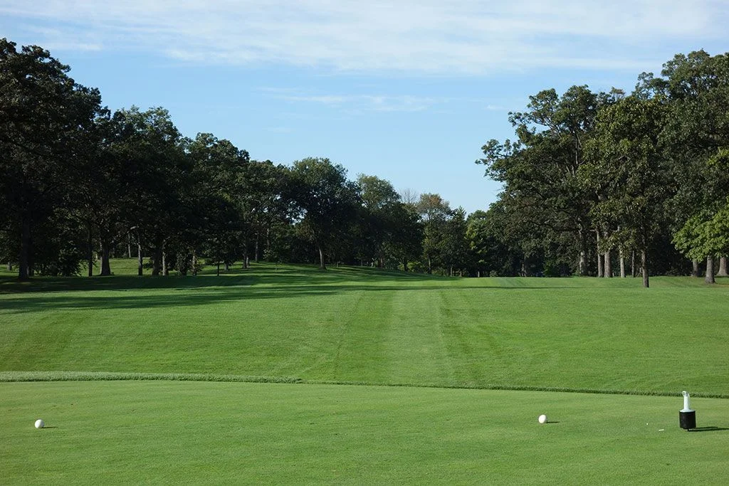 Cảnh sân golf xanh mát làm hình nền điện thoại