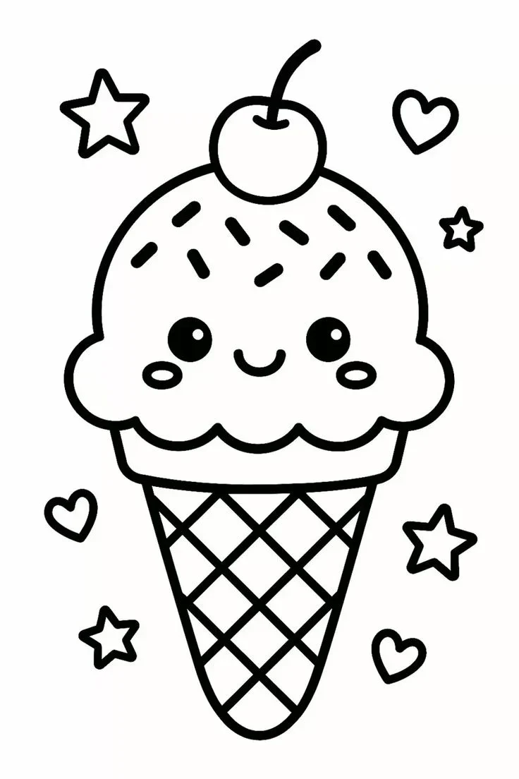 Tổng hợp +100 tranh tô màu đồ ăn cute, chibi, dễ cho bé tô màu